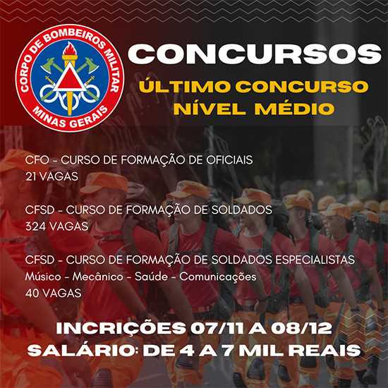 Concurso de Bombeiros Militar de Minas Gerais