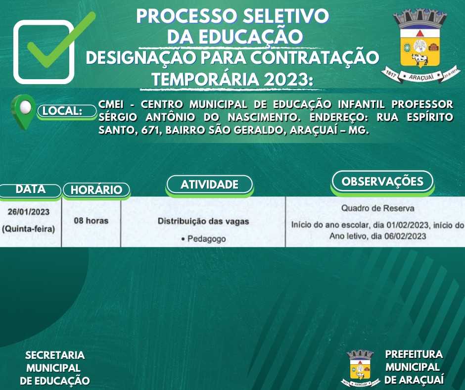 Processo Seletivo da Educação